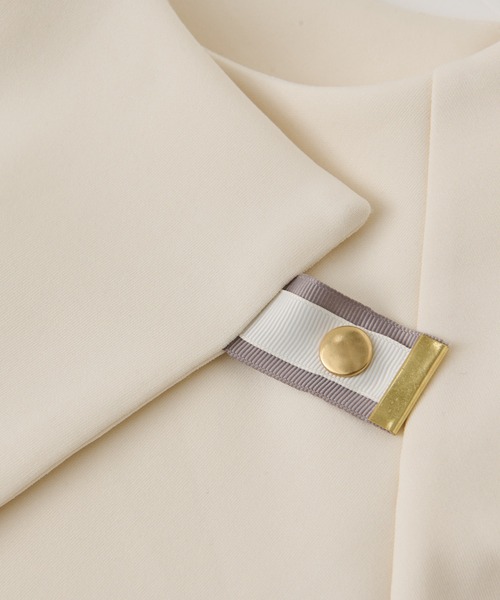 un dix cors（アンディコール）の「ポンチノーカラーコート（ノーカラーコート・レディース・ブラック/オフホワイト/ネイビー・FREE）」の21枚目の写真