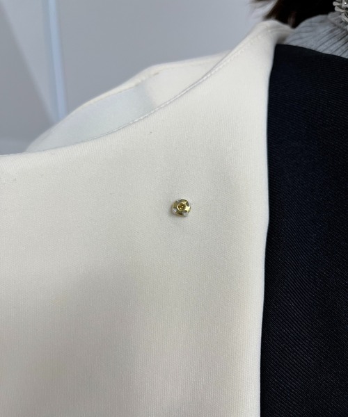 un dix cors（アンディコール）の「ポンチノーカラーコート（ノーカラーコート・レディース・ブラック/オフホワイト/ネイビー・FREE）」の17枚目の写真