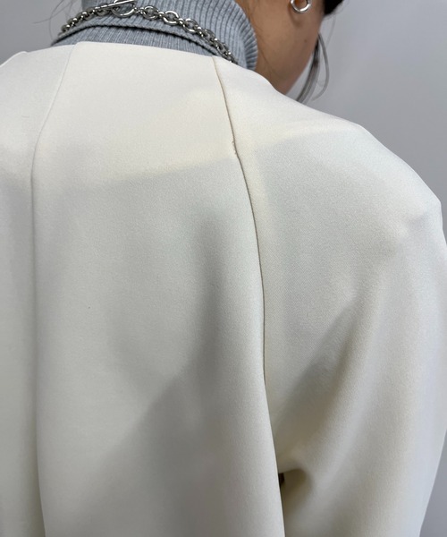un dix cors（アンディコール）の「ポンチノーカラーコート（ノーカラーコート・レディース・ブラック/オフホワイト/ネイビー・FREE）」の18枚目の写真