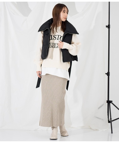 Settimissimo（セッティミッシモ）の「サイドオープン ファイバーダウン ショートベスト ジレ（ダウンベスト・レディース・アイボリー/ブラック・M）」の15枚目の写真