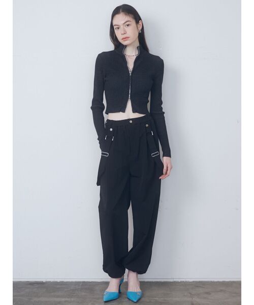 EMODA(エモダ)の「プレーティングリブジップニット(ニット/セーター・レディース・ブルー/ブラック/グレー/オレンジ/アイボリー/グリーン・FREE)」の9枚目の写真