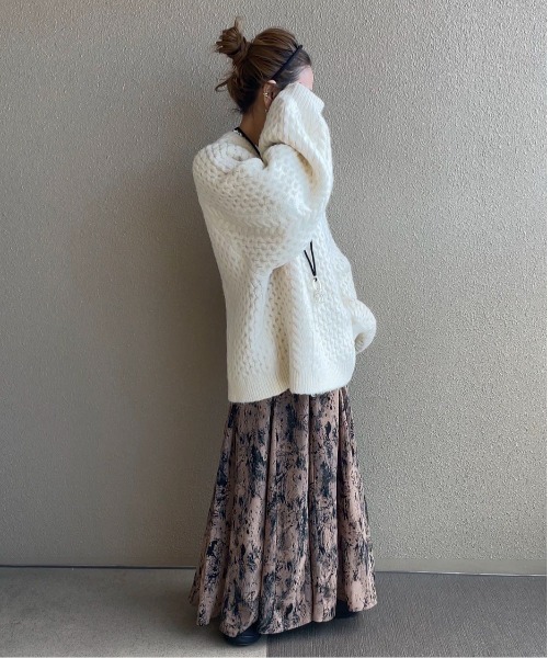 feepur by saya(フェピュールバイサヤ)の「ニュアンス柄マーメイドスカート(スカート・レディース・アイボリー/ブラック/モカ・MEDIUM)」の14枚目の写真