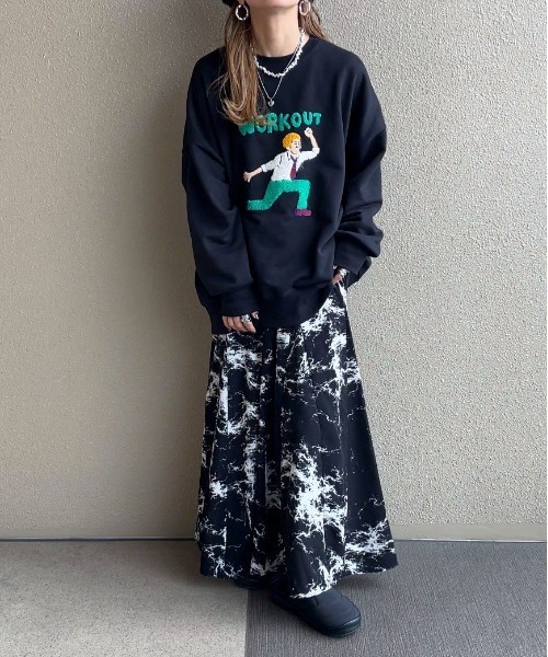 feepur by saya(フェピュールバイサヤ)の「ニュアンス柄マーメイドスカート(スカート・レディース・アイボリー/ブラック/モカ・MEDIUM)」の6枚目の写真