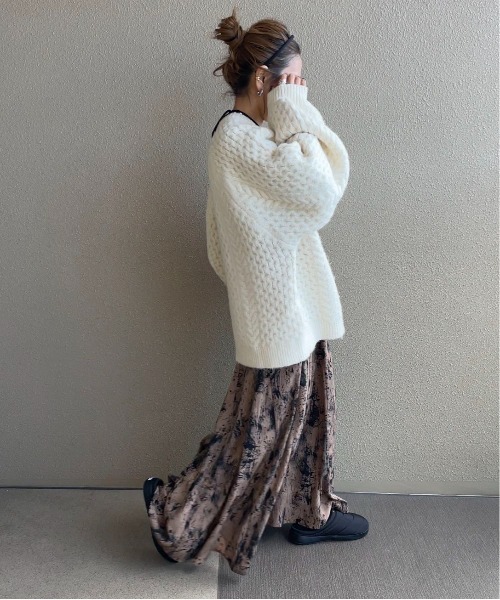 feepur by saya(フェピュールバイサヤ)の「ニュアンス柄マーメイドスカート(スカート・レディース・アイボリー/ブラック/モカ・MEDIUM)」の13枚目の写真