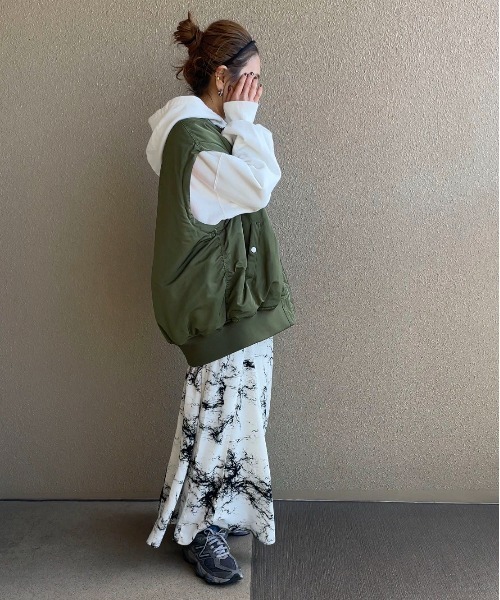 feepur by saya(フェピュールバイサヤ)の「ニュアンス柄マーメイドスカート(スカート・レディース・アイボリー/ブラック/モカ・MEDIUM)」の22枚目の写真