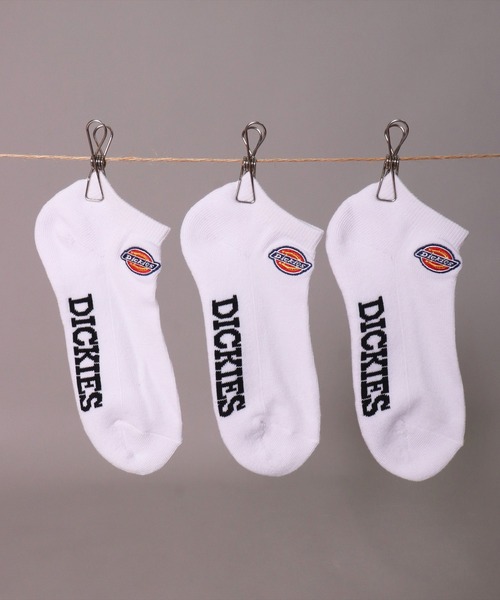 Dickies(ディッキーズ)の「(GA)【Dickies】【3足セット】ブランドロゴマーク アンクルソックス(ソックス/靴下・メンズ・ブラック/オフホワイト・23-25cm/25-27CM)」の1枚目の写真