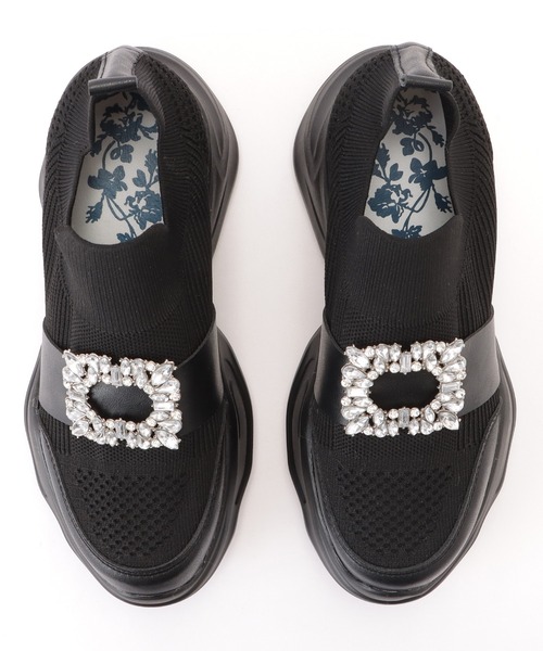 セール】ビジュー バックル付き メッシュ ダッド スニーカー