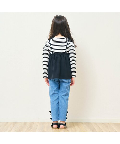 apres les cours（アプレレクール）の「ワッフルドッキングフレアTシャツ（Tシャツ/カットソー・キッズ・ラベンダー/サックスブルー/ミント/ネイビー/その他2・100/120/130/90/110/140/80）」の12枚目の写真