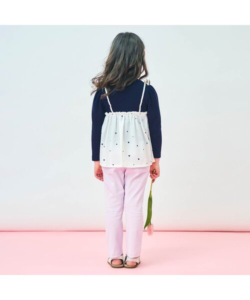 apres les cours（アプレレクール）の「ワッフルドッキングフレアTシャツ（Tシャツ/カットソー・キッズ・ラベンダー/サックスブルー/ミント/ネイビー/その他2・100/120/130/90/110/140/80）」の14枚目の写真