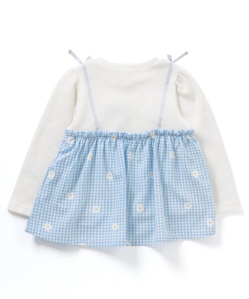 apres les cours（アプレレクール）の「ワッフルドッキングフレアTシャツ（Tシャツ/カットソー・キッズ・ラベンダー/サックスブルー/ミント/ネイビー/その他2・100/120/130/90/110/140/80）」の22枚目の写真