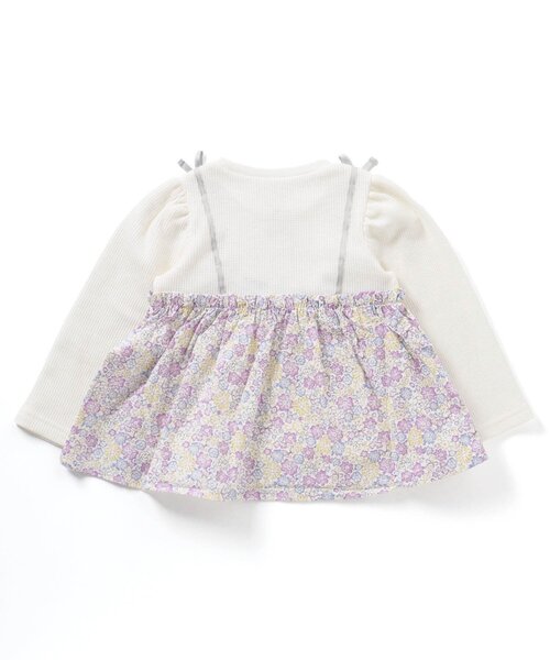 apres les cours（アプレレクール）の「ワッフルドッキングフレアTシャツ（Tシャツ/カットソー・キッズ・ラベンダー/サックスブルー/ミント/ネイビー/その他2・100/120/130/90/110/140/80）」の8枚目の写真