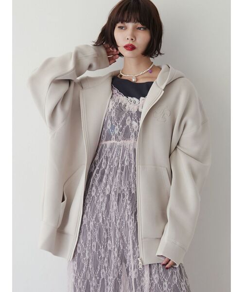 jouetie（ジュエティ）の「ダブルジップBIGフーディ（パーカー・レディース・アイボリー/ブラック・MEDIUM）」の20枚目の写真