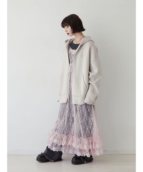 jouetie（ジュエティ）の「ダブルジップBIGフーディ（パーカー・レディース・アイボリー/ブラック・MEDIUM）」の22枚目の写真