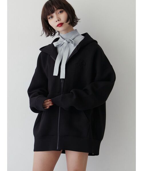 jouetie（ジュエティ）の「ダブルジップBIGフーディ（パーカー・レディース・アイボリー/ブラック・MEDIUM）」の3枚目の写真