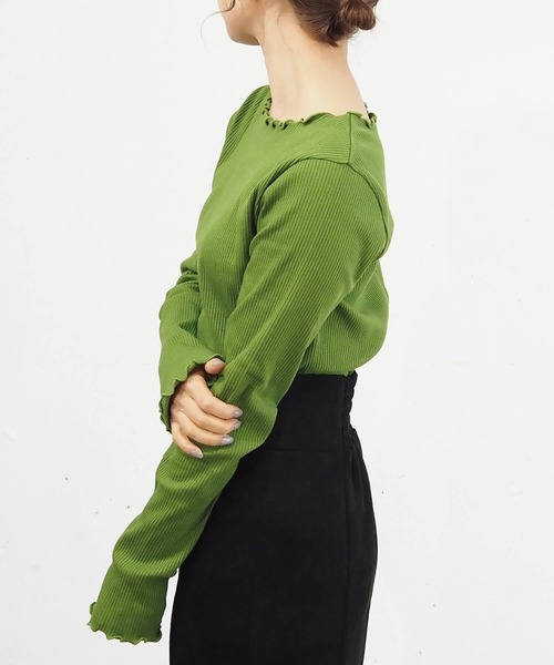 tiptop（ティップトップ）の「テレコメローロンT（Tシャツ/カットソー・レディース・グリーン/A/アイボリー/ブラック/ホワイト系その他/ブラック系その他・FREE）」の16枚目の写真