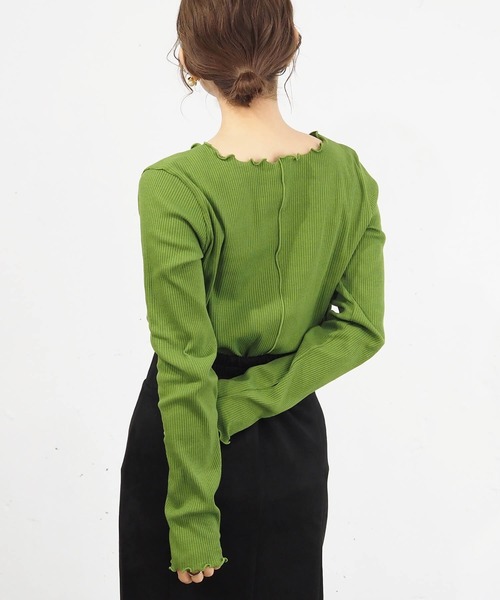 tiptop（ティップトップ）の「テレコメローロンT（Tシャツ/カットソー・レディース・グリーン/A/アイボリー/ブラック/ホワイト系その他/ブラック系その他・FREE）」の17枚目の写真