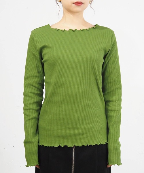 tiptop（ティップトップ）の「テレコメローロンT（Tシャツ/カットソー・レディース・グリーン/A/アイボリー/ブラック/ホワイト系その他/ブラック系その他・FREE）」の19枚目の写真