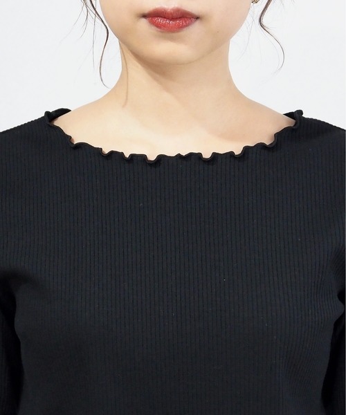 tiptop（ティップトップ）の「テレコメローロンT（Tシャツ/カットソー・レディース・グリーン/A/アイボリー/ブラック/ホワイト系その他/ブラック系その他・FREE）」の8枚目の写真