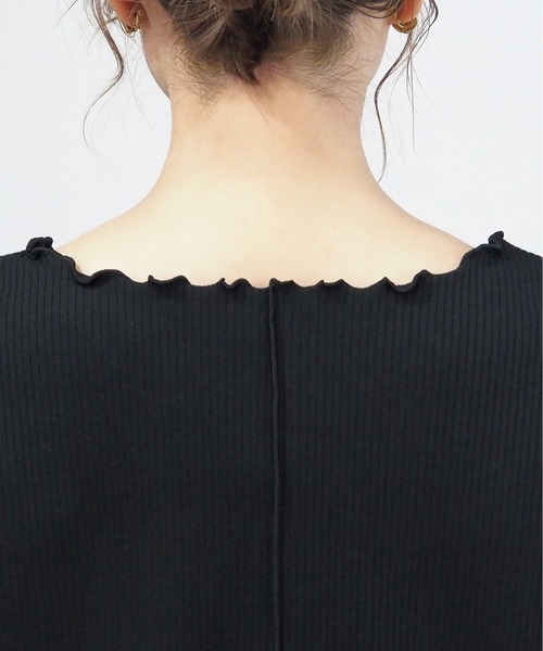 tiptop（ティップトップ）の「テレコメローロンT（Tシャツ/カットソー・レディース・グリーン/A/アイボリー/ブラック/ホワイト系その他/ブラック系その他・FREE）」の9枚目の写真