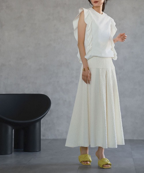 セール】ヨーク切り替えロングタックスカート（スカート）｜ELFRANK