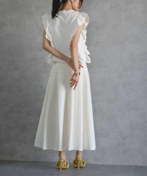 セール】ヨーク切り替えロングタックスカート（スカート）｜ELFRANK