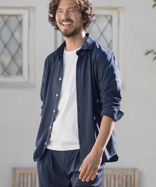 CALL&RESPONSE（コールアンドレスポンス）の「ms5553- 長袖シャツ-ホリゾンタルカラー-KOKAGE（シャツ/ブラウス・メンズ・ベージュ/ネイビー/ブラック・1/2/4/5）」の3枚目の写真