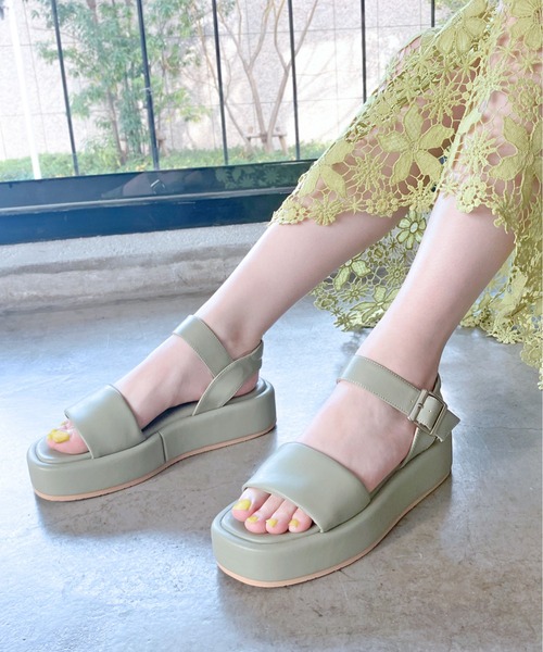 enchanted(エンチャンテッド)の「パデットプラットフォームサンダル(サンダル・レディース・ライトグリーン/レッド/ブラック/アイボリー・S/M/L/LL)」の4枚目の写真