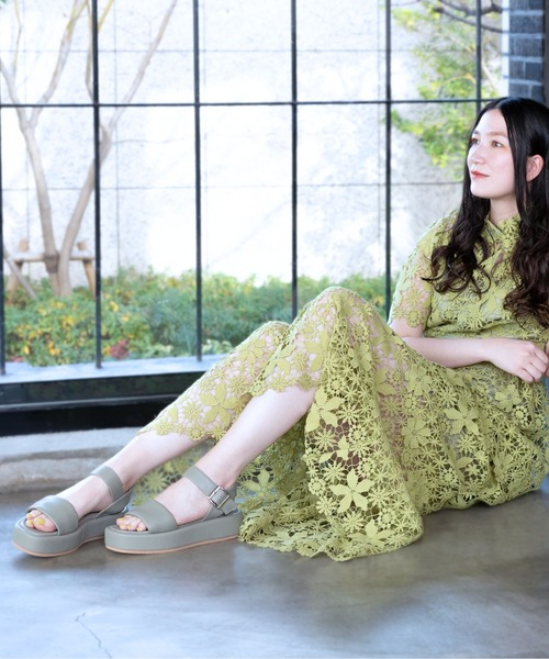 enchanted(エンチャンテッド)の「パデットプラットフォームサンダル(サンダル・レディース・ライトグリーン/レッド/ブラック/アイボリー・S/M/L/LL)」の12枚目の写真