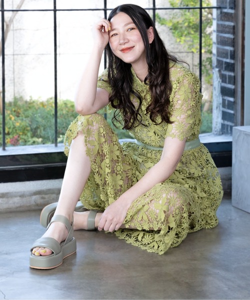 enchanted(エンチャンテッド)の「パデットプラットフォームサンダル(サンダル・レディース・ライトグリーン/レッド/ブラック/アイボリー・S/M/L/LL)」の11枚目の写真