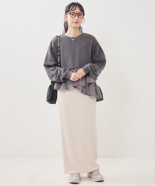 familiar トレーナー フリル裾 FREAK'S STORE トレーナー スウェット 「新色追加」裾フリル