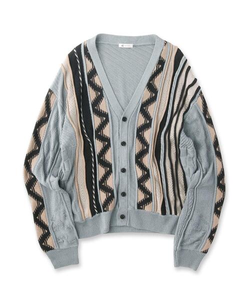 tk.TAKEO KIKUCHI(ティーケータケオキクチ)の「◆クージー柄ニットカーディガン(カーディガン/ボレロ・メンズ・ホワイト系4/ブラック系3/ブルー系3・03/02)」の13枚目の写真