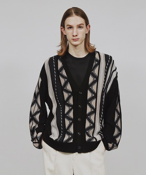 tk.TAKEO KIKUCHI(ティーケータケオキクチ)の「◆クージー柄ニットカーディガン(カーディガン/ボレロ・メンズ・ホワイト系4/ブラック系3/ブルー系3・03/02)」の7枚目の写真