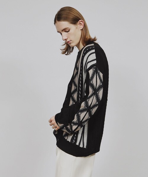 tk.TAKEO KIKUCHI(ティーケータケオキクチ)の「◆クージー柄ニットカーディガン(カーディガン/ボレロ・メンズ・ホワイト系4/ブラック系3/ブルー系3・03/02)」の8枚目の写真