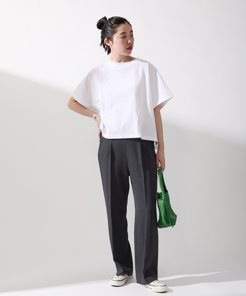 IENA（イエナ）の「ジョーゼットイージーパンツ（スラックス・レディース・アイボリー/ブラック・36/38）」の3枚目の写真