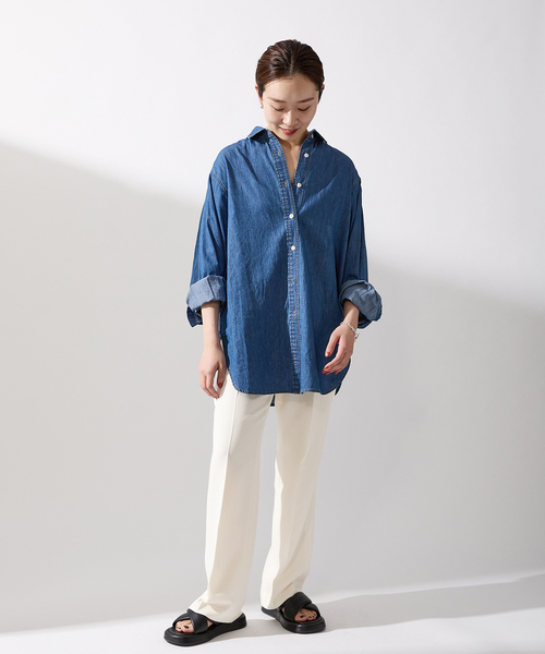 IENA（イエナ）の「ジョーゼットイージーパンツ（スラックス・レディース・アイボリー/ブラック・36/38）」の5枚目の写真