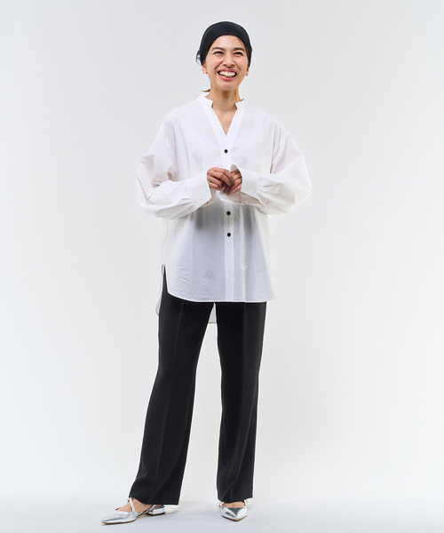 IENA（イエナ）の「ジョーゼットイージーパンツ（スラックス・レディース・アイボリー/ブラック・36/38）」の21枚目の写真