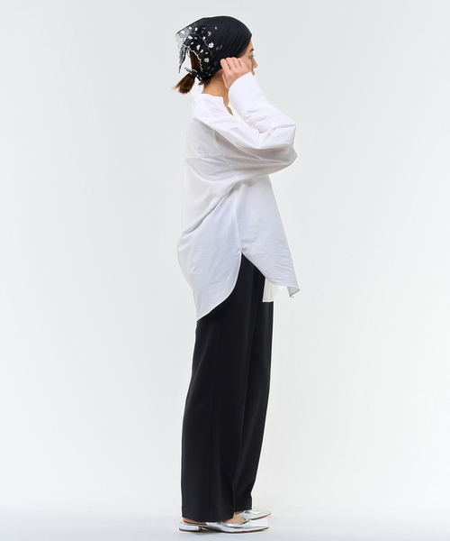 IENA（イエナ）の「ジョーゼットイージーパンツ（スラックス・レディース・アイボリー/ブラック・36/38）」の22枚目の写真