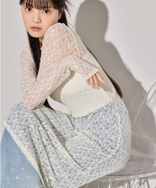 paravion（パラビオン）の「シアーレースワンピース（ワンピース・レディース・ブラック/アイボリー・FREE）」の6枚目の写真