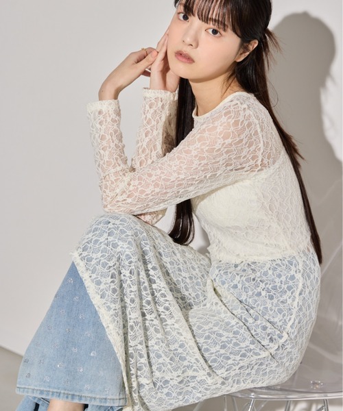 paravion（パラビオン）の「シアーレースワンピース（ワンピース・レディース・ブラック/アイボリー・FREE）」の8枚目の写真