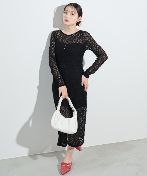 paravion（パラビオン）の「シアーレースワンピース（ワンピース・レディース・ブラック/アイボリー・FREE）」の10枚目の写真