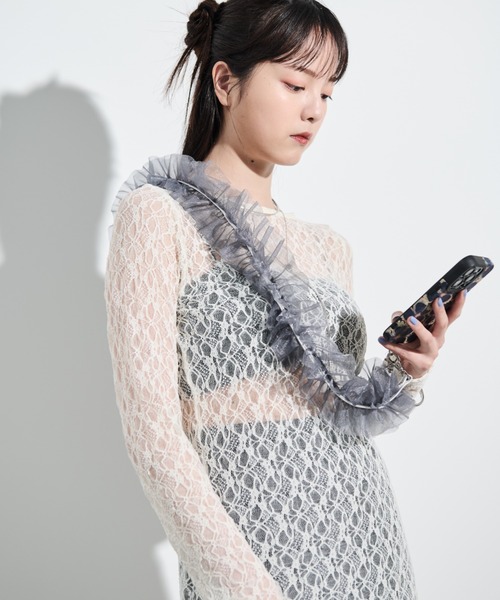 paravion（パラビオン）の「シアーレースワンピース（ワンピース・レディース・ブラック/アイボリー・FREE）」の13枚目の写真