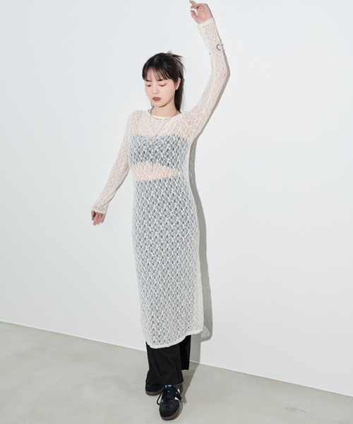 paravion（パラビオン）の「シアーレースワンピース（ワンピース・レディース・ブラック/アイボリー・FREE）」の15枚目の写真