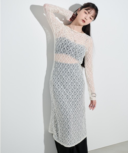 paravion（パラビオン）の「シアーレースワンピース（ワンピース・レディース・ブラック/アイボリー・FREE）」の16枚目の写真