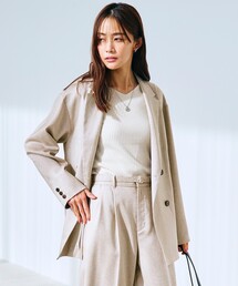 ◆洗練されたリネンライクテーラードジャケット