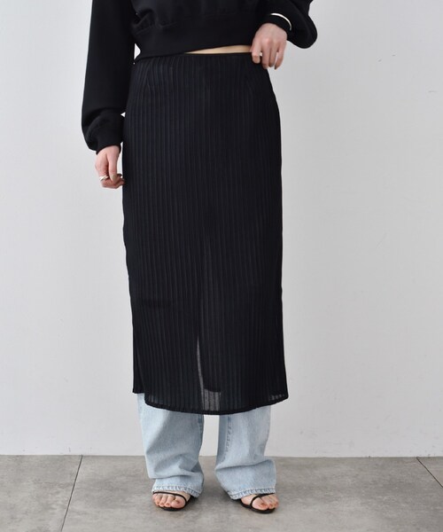 【セール】CODE A|sheer pleats skirt(スカート)|CODE A(コードエー)