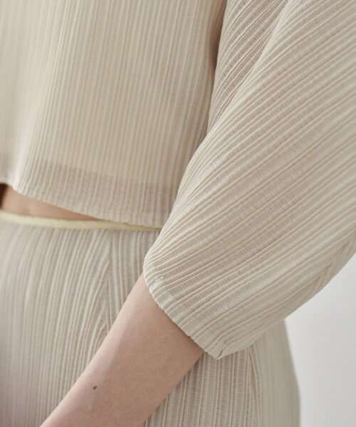 CODE A(コードエー)の「sheer pleats skirt(スカート・レディース・ホワイト/ライトベージュ/ブラック・38/36)」の9枚目の写真