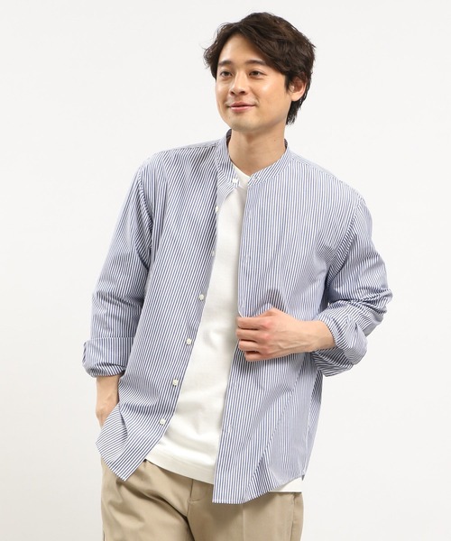 GLOBAL WORK Smile Seed Store(グローバルワーク スマイルシードストア)の「バンドカラーシャツ長袖/976942(シャツ/ブラウス・メンズ・ブルー系その他/ブルー系その他4/グレー系その他5/セージグリーン/ブルー系その他3・LARGE/X-LARGE/SMALL/MEDIUM)」の5枚目の写真