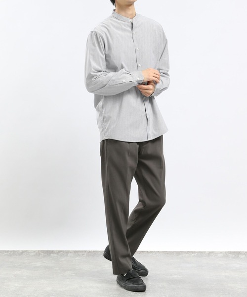 GLOBAL WORK Smile Seed Store(グローバルワーク スマイルシードストア)の「バンドカラーシャツ長袖/976942(シャツ/ブラウス・メンズ・ブルー系その他/ブルー系その他4/グレー系その他5/セージグリーン/ブルー系その他3・LARGE/X-LARGE/SMALL/MEDIUM)」の8枚目の写真