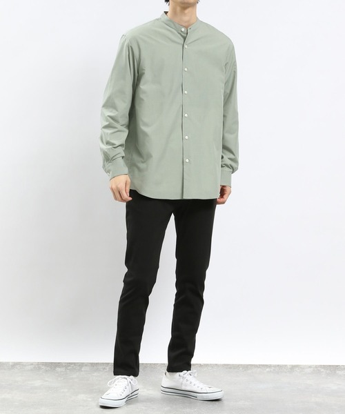 GLOBAL WORK Smile Seed Store(グローバルワーク スマイルシードストア)の「バンドカラーシャツ長袖/976942(シャツ/ブラウス・メンズ・ブルー系その他/ブルー系その他4/グレー系その他5/セージグリーン/ブルー系その他3・LARGE/X-LARGE/SMALL/MEDIUM)」の15枚目の写真