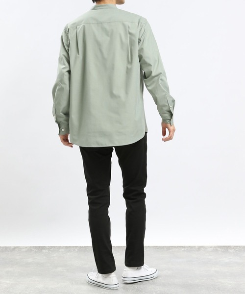 GLOBAL WORK Smile Seed Store(グローバルワーク スマイルシードストア)の「バンドカラーシャツ長袖/976942(シャツ/ブラウス・メンズ・ブルー系その他/ブルー系その他4/グレー系その他5/セージグリーン/ブルー系その他3・LARGE/X-LARGE/SMALL/MEDIUM)」の16枚目の写真